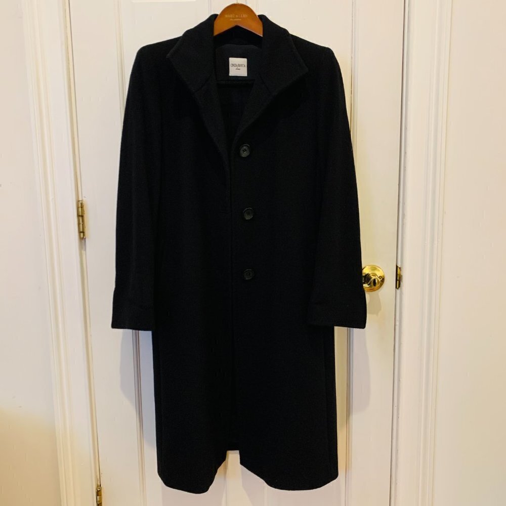 CINZIA ROCCA Black Wool Over Coat SIZE 6